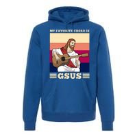 Jesus Playing Guitar Design My Favorite Chord Is Gsus Funny Gift Premium Hoodie