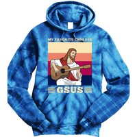 Jesus Playing Guitar Design My Favorite Chord Is Gsus Funny Gift Tie Dye Hoodie