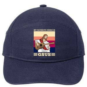 Jesus Playing Guitar Design My Favorite Chord Is Gsus Funny Gift 7-Panel Snapback Hat