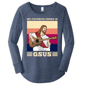 Jesus Playing Guitar Design My Favorite Chord Is Gsus Funny Gift Women's Perfect Tri Tunic Long Sleeve Shirt