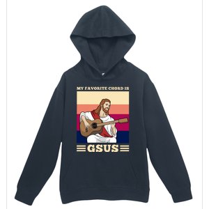 Jesus Playing Guitar Design My Favorite Chord Is Gsus Funny Gift Urban Pullover Hoodie