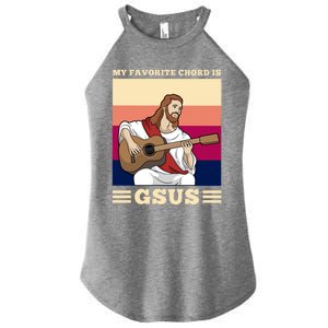 Jesus Playing Guitar Design My Favorite Chord Is Gsus Funny Gift Women's Perfect Tri Rocker Tank