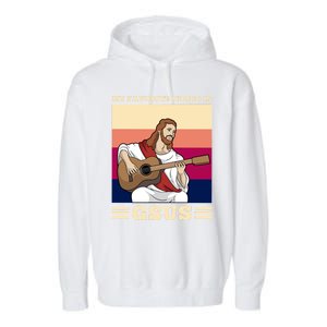 Jesus Playing Guitar Design My Favorite Chord Is Gsus Funny Gift Garment-Dyed Fleece Hoodie