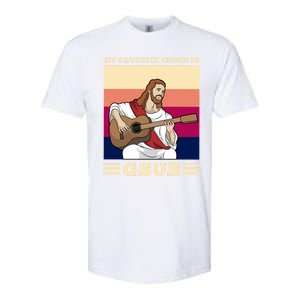 Jesus Playing Guitar Design My Favorite Chord Is Gsus Funny Gift Softstyle CVC T-Shirt