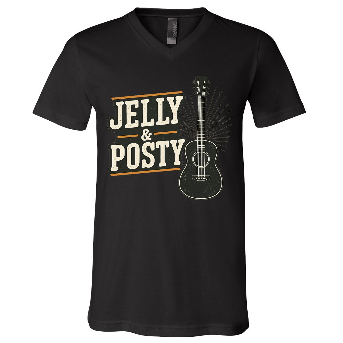 Jelly & Posty Guitar Music V-Neck T-Shirt