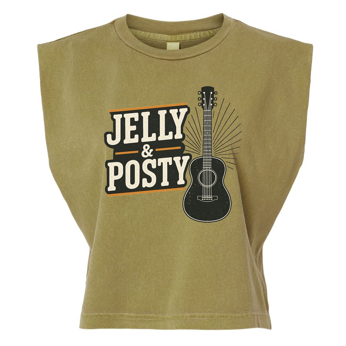 Jelly & Posty Guitar Music Garment-Dyed Women's Muscle Tee