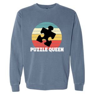 Jigsaw Puzzle Hobby Queen Gift Retro Sunset Cute Gift Garment-Dyed Sweatshirt