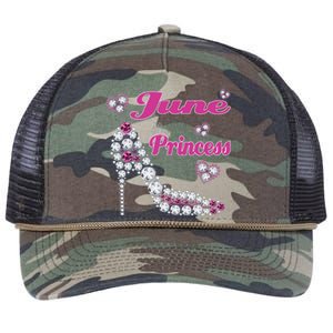 June Princess Happy Birthday High Heel Born June Retro Rope Trucker Hat Cap