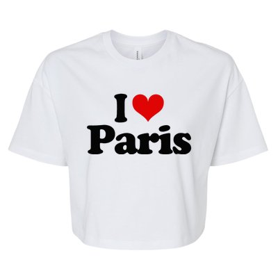 JAime Paris Heart I Love Heart Paris Bella+Canvas Jersey Crop Tee