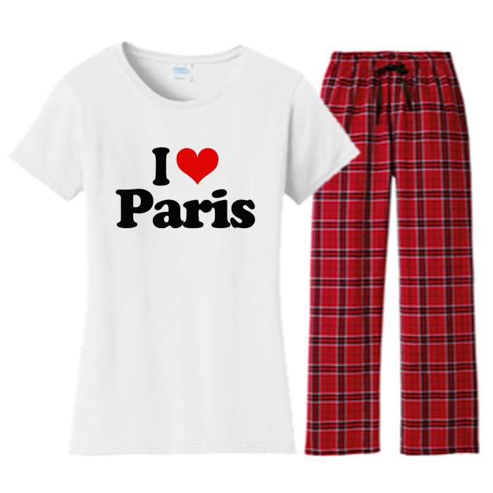 JAime Paris Heart I Love Heart Paris Women's Flannel Pajama Set