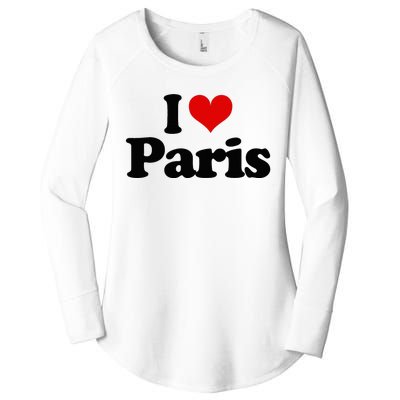 JAime Paris Heart I Love Heart Paris Women's Perfect Tri Tunic Long Sleeve Shirt