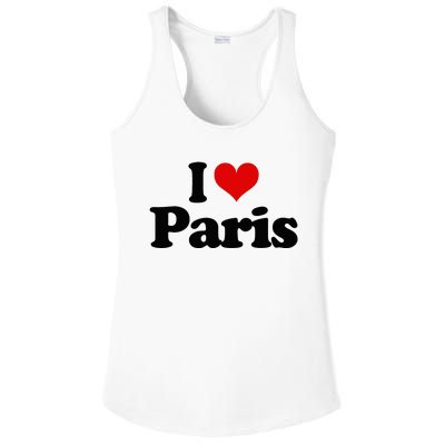 JAime Paris Heart I Love Heart Paris Ladies PosiCharge Competitor Racerback Tank