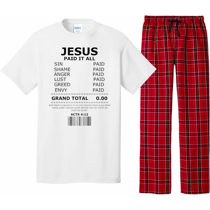 Jesus Paid It All Lord Christ Savior Salvation Grace Pajama Set