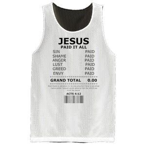 Jesus Paid It All Lord Christ Savior Salvation Grace Mesh Reversible Basketball Jersey Tank