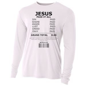 Jesus Paid It All Lord Christ Savior Salvation Grace Cooling Performance Long Sleeve Crew