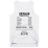 Jesus Paid It All Lord Christ Savior Salvation Grace Tank Top