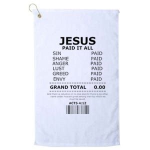 Jesus Paid It All Lord Christ Savior Salvation Grace Platinum Collection Golf Towel