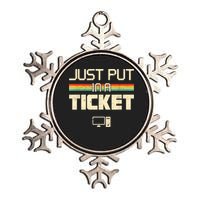 Just Put In A Ticket Fun Computer Help Desk IT Tech Support Metallic Star Ornament
