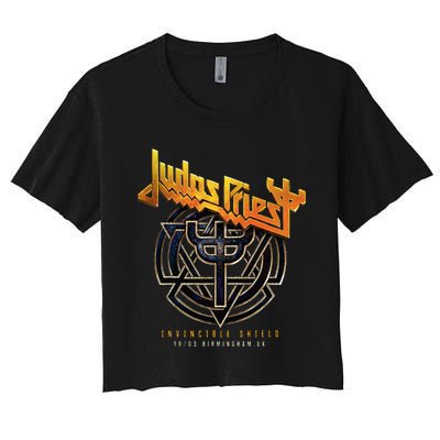 Judas Priest – Invincible Shield 2024 Birmingham Women's Crop Top Tee