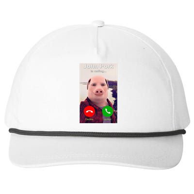 John Pork Is Calling Funny John Pork Meme Snapback Five-Panel Rope Hat