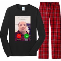 John Pork Is Calling Funny John Pork Meme Long Sleeve Pajama Set