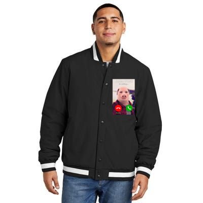 John Pork Is Calling Funny John Pork Meme Insulated Varsity Jacket