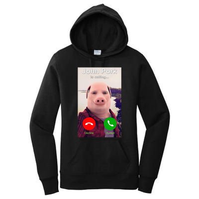 John Pork Is Calling Funny John Pork Meme Women's Pullover Hoodie