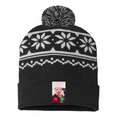 John Pork Is Calling Funny John Pork Meme USA-Made Snowflake Beanie