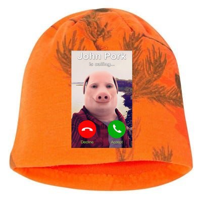 John Pork Is Calling Funny John Pork Meme Kati - Camo Knit Beanie