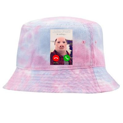 John Pork Is Calling Funny John Pork Meme Tie-Dyed Bucket Hat