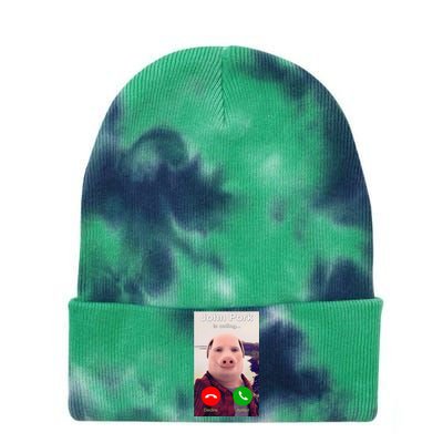 John Pork Is Calling Funny John Pork Meme Tie Dye 12in Knit Beanie