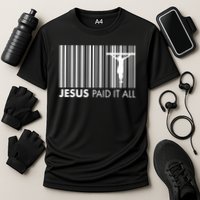 Jesus Paid It All Barcode Celebrating Easter Cooling Performance Crew T-Shirt
