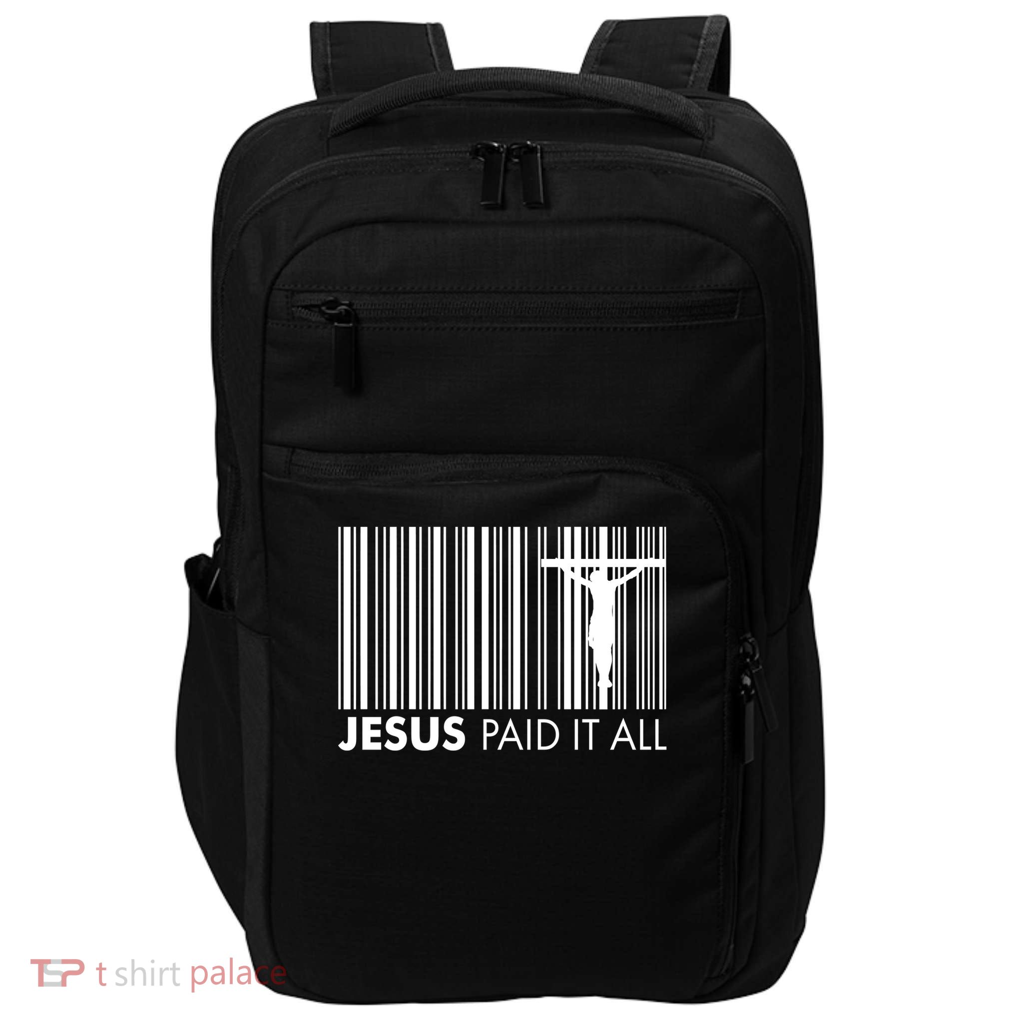 Jesus Paid It All Barcode Celebrating Easter Impact Tech Backpack