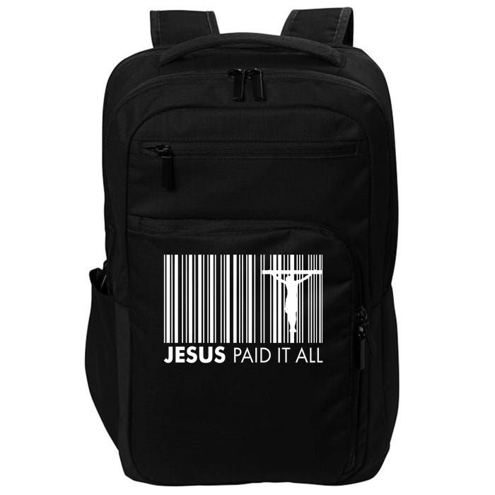 Jesus Paid It All Barcode Celebrating Easter Impact Tech Backpack