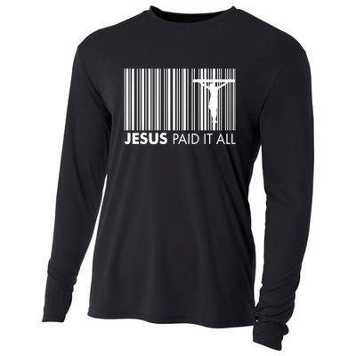 Jesus Paid It All Barcode Celebrating Easter Cooling Performance Long Sleeve Crew