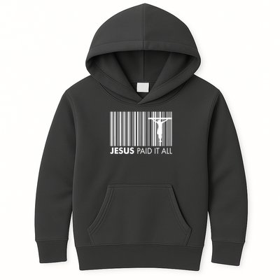 Jesus Paid It All Barcode Celebrating Easter Kids Hoodie