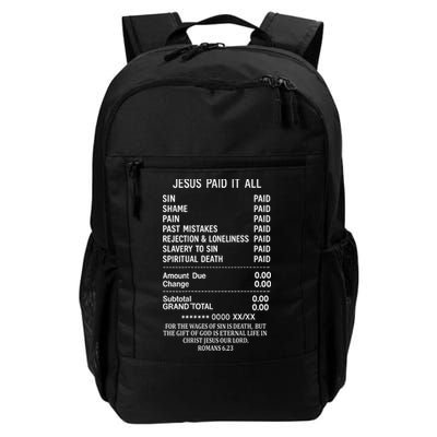 Jesus Paid It All Christianity Christian Bible God On Back Backpack