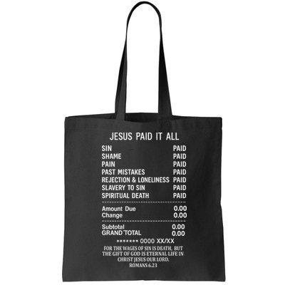 Jesus Paid It All Christianity Christian Bible God On Back Bag