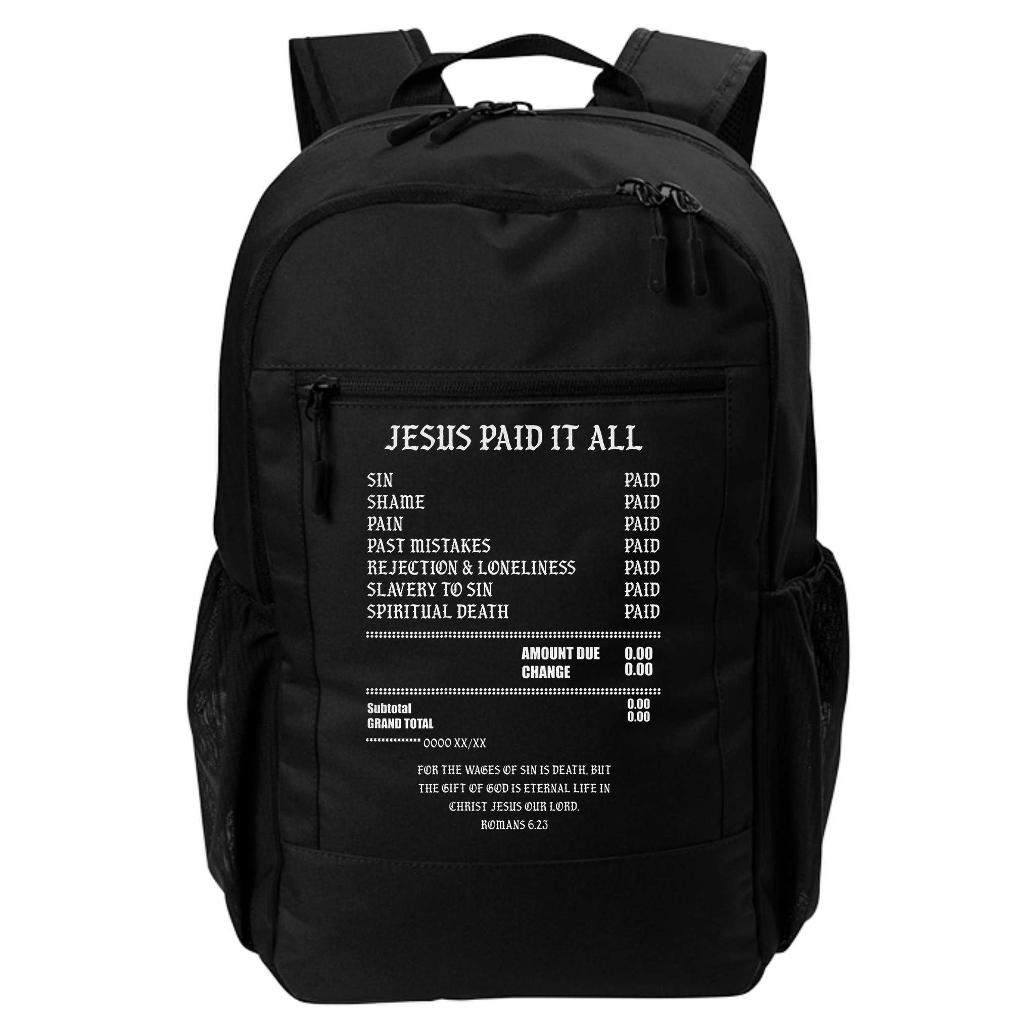 Jesus Paid It All Sin Shame Pain Past Mistakes Rejection Backpack