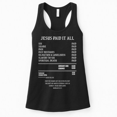 Jesus Paid It All Sin Shame Pain Past Mistakes Rejection Womens Tank Top