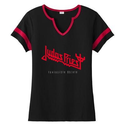 Judas Priest – Invincible Shield Red Ladies Halftime Notch Neck Tee