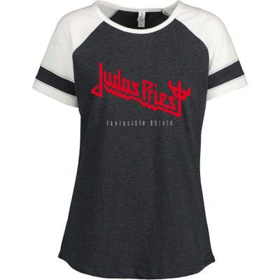 Judas Priest – Invincible Shield Red Enza Ladies Jersey Colorblock Tee