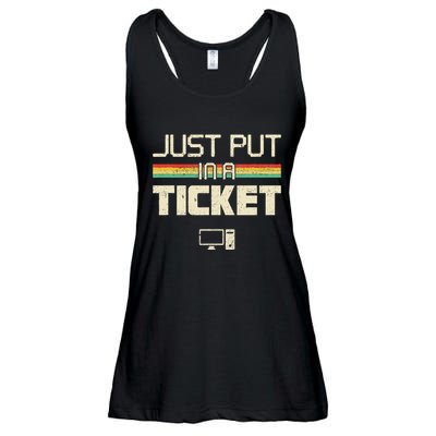 Just Put In A Ticket Fun Computer Help Desk It Tech Ladies Essential Flowy Tank