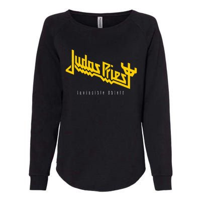 Judas Priest – Invincible Shield Yellow Womens California Wash Sweatshirt