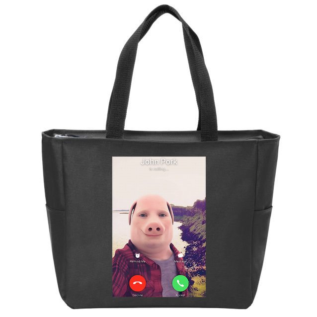 John Pork Is Calling Zip Tote Bag