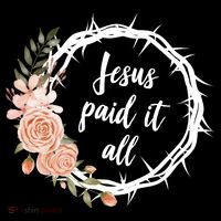 Jesus Paid It All Floral Crown Christian Impact Tech Backpack