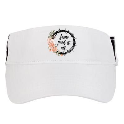 Jesus Paid It All Floral Crown Christian Adult Drive Performance Visor