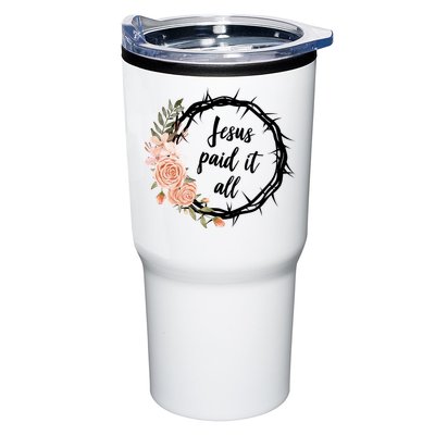 Jesus Paid It All Floral Crown Christian Tumbler