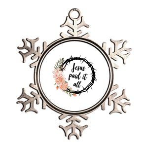 Jesus Paid It All Floral Crown Christian Metallic Star Ornament