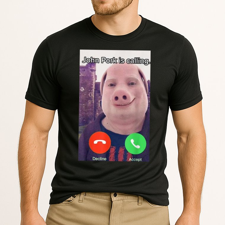 John Pork Is Calling Funny Answer Call Phone Performance Shirt